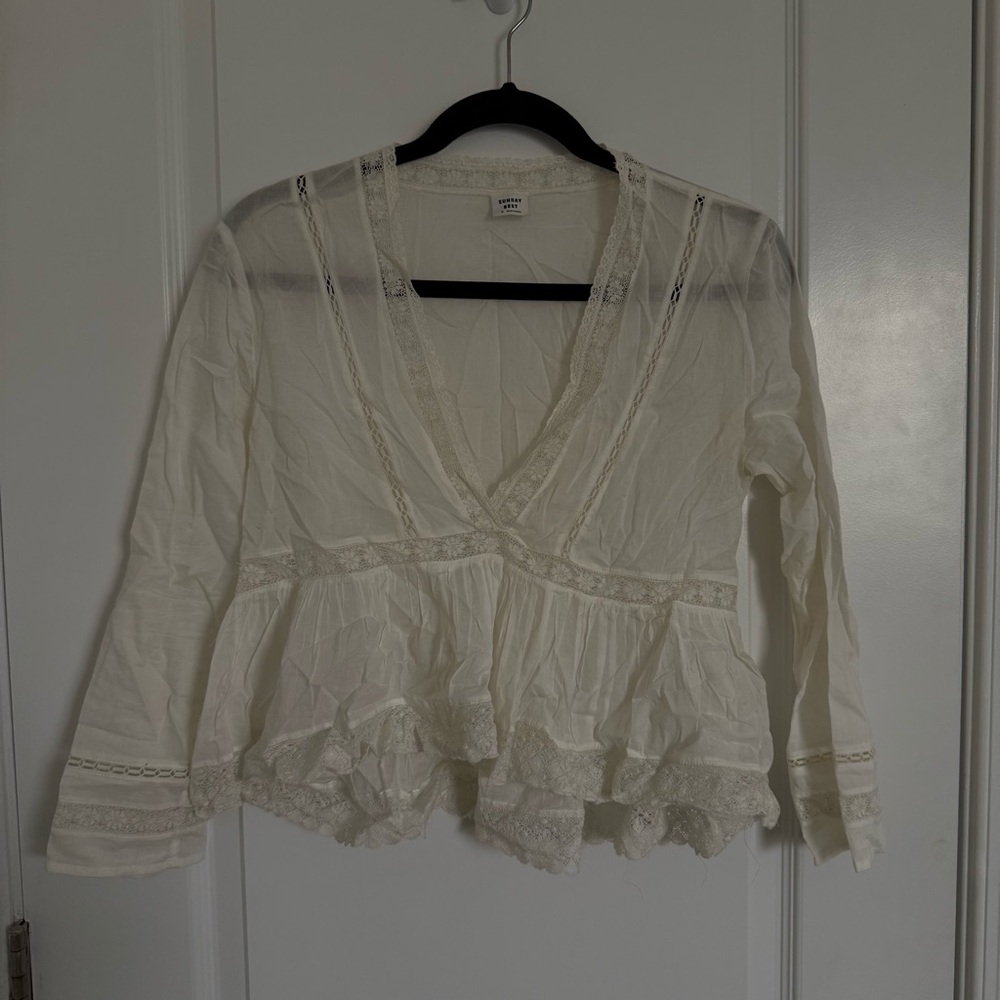 Aritzia Sunday Best Lace Boho Top